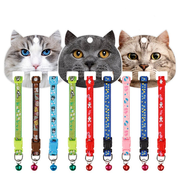 3PCS Quick Release Adjustable Cat Collar with Bell - Your Little Pet Store