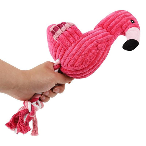 Squeaky Plush Rope Toys - Flamingo, Octopus and Chick - Your Little Pet Store