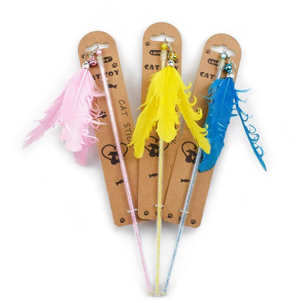 Cat Feather Teaser Wand - Your Little Pet Store