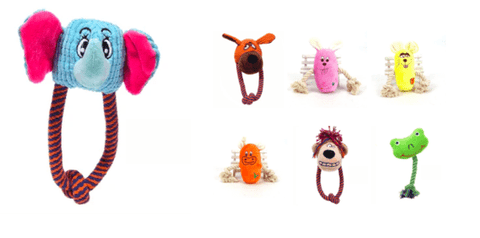 DONE Animal On Rope Plush Toy - Your Little Pet Store