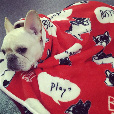 DONE Soft Fleece French Bulldog & Bull Terrier Design Blankets - Your Little Pet Store